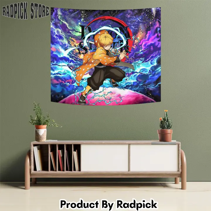 Zenitsu tapestry custom galaxy anime wall decor  rp5949148